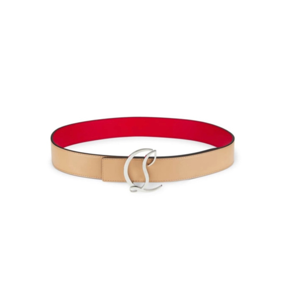 Christian Louboutin CL logo buckle leather belt.